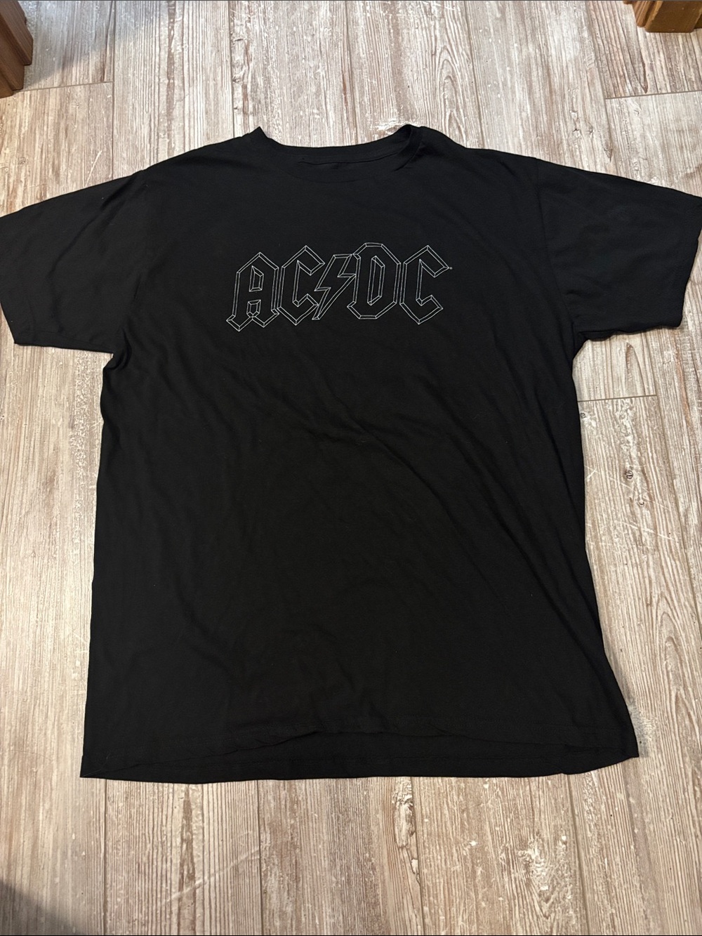 Garage Black Short Sleeve AC/DC Outline Logo Tee